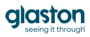 Glaston logo with tagline RGB2